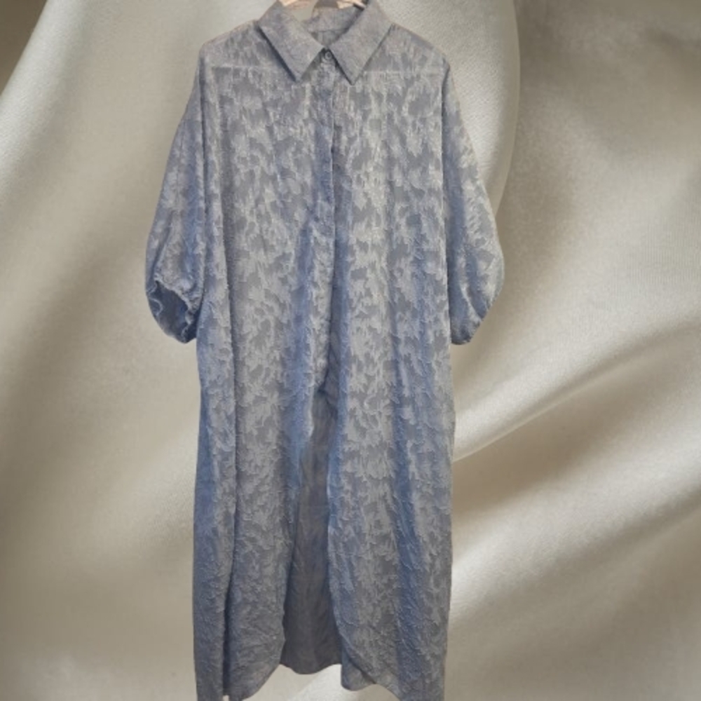 Elegant Blue Patterned Dress